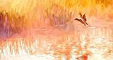 Duck Taking Flight In Sunrise Mist Art_P1130303